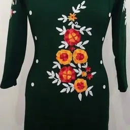 suhail ansari Women Embroidered Wool Straight Kurta image 1