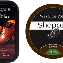 Sheppits Premium Shoe Shiner (Neutral) & Wax Leather Shoe Polish (Brown) Shoe Care Kit-picture-14