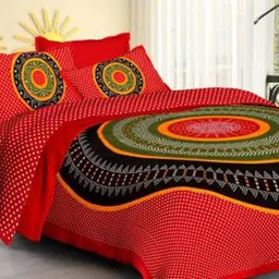 shree balaji 210 TC Cotton Double Floral Flat Bedsheet-picture-41