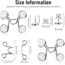 diyal enterprise Waist Buckle For Loose Jeans Pants, Pearl Detachable Instant Jeans Button Pins Metal Buttons image 5