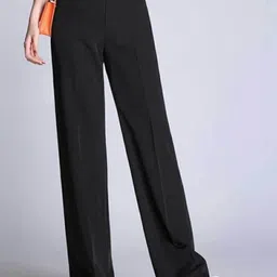 broadstar Women Loose Fit Black Lycra Blend Trousers-picture-39