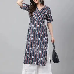 janasya Women Printed Pure Cotton Straight Kurta-picture-12