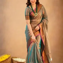 rinkisaree Woven, Self Design Handloom Tissue Saree-picture-22