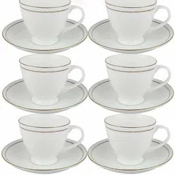 knpl Pack of 12 Bone China NEW DIAMOND Tea Cup & Saucer Set-picture-21