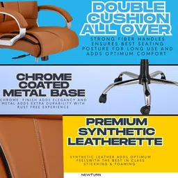 newturn Ranger Premium Leatherette High Back Ergonomic Chair with 2 years warranty Leather Office Executive Chair image 3