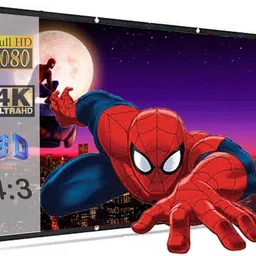 Moiz 100" Inch Projector Screen (Foldable) 7 x 5 Feet 4:3 Ratio 3D UHD Supported Design 128 Projector Screen (Width 213 cm x 152 cm Height) image 2
