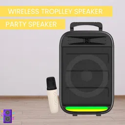 GUGGU Monster (WIRELESS TROLLEY SPEAKER) Dynamic Thunder Sound With Karaoke MicX28 35 W Bluetooth Party Speaker-picture-12