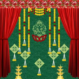 coolistic Festive backdrop for e pooja, decoration curtains for background,-picture-22