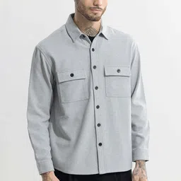 snitch Men Relaxed Fit Fit Solid Spread Collar Casual Shirt-picture-10