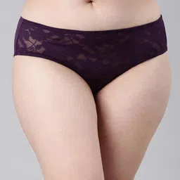 enamor P122 Lace Women Hipster Purple Panty image 1