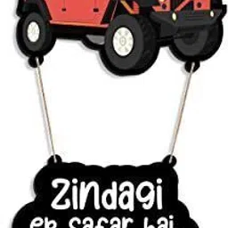 vkraft Zindagi ek Safar h Wall Hanging Wooden Art Decoration item for Living Room-picture-24