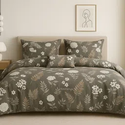 amrange Cotton King Flat 190 TC Floral Bedsheet image 2