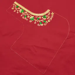 vivida enterprise Unstitched Art Silk Blouse Material Embroidered image 4