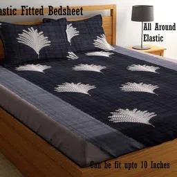 amrange Cotton King Fitted (Elastic) 210 TC Printed Bedsheet-picture-11