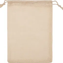 elaheh 100%cotton vegetable storage bags for fridge. Reusable,organiser drawstring bag. Pack of 6 Grocery Bags image 2
