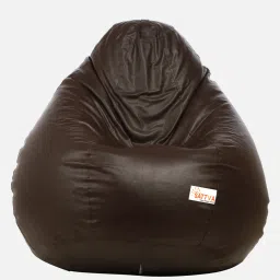 sattva Classic XXXL Leatherette Bean Bag with Beans in Brown Colour image 3