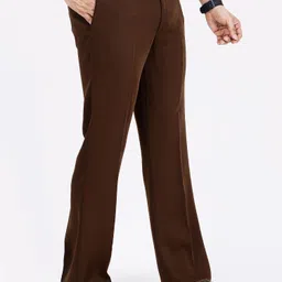 dizaro Men Comfort Fit Brown Polyester Trousers image 4
