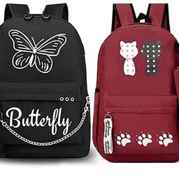 kausbabi Small 15 L Backpack Fashionable Butterfly Printed School Bag for Girls-picture-29