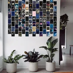 obita MoonLight Space Collage Kit – 100 Pcs Cute Dorm Photo Wall Decor, Bedroom Décor for Teens, Posters for Room Aesthetic – Adhesive on Back Side, Size 4x6 Inches, (Space Theme) Fine Art Print image 3