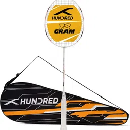 hundred Atomic Air 78 Zero Torsion Frame White, Black Strung Badminton Racquet image 2