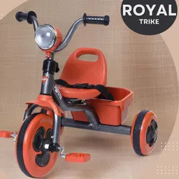 fun ride Royal Kids Tricycle - Front Headlight, Musical - 1 Year to 5 Years-Made in India Tricycle image 2