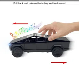 mitali Tesla cyburtruck Diecast Alloy Metal open Door & pull Back light & music image 3