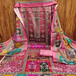 ankit fashion Unstitched Silk Blend Salwar Suit Material Printed-picture-45