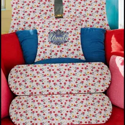 urmila creation Microfibre Bolster Pack of 5 Floral 2 Bolster 3 Cushion-picture-17