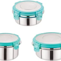 di select Fusion Airtight Stainless Steel Container With steel Lid 3 Containers Lunch Box-picture-24