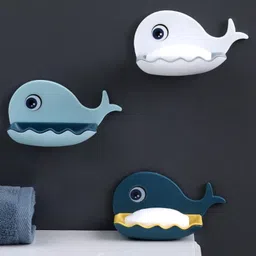 plutohome Fish Shape Cute Adhesive Waterproof Wall Mounted Soap Dish(PACK OF 4) 1.497-picture-12