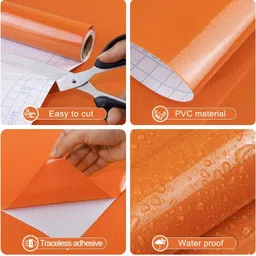 home13 Vinyl Decorative Orange Wallpaper image 5
