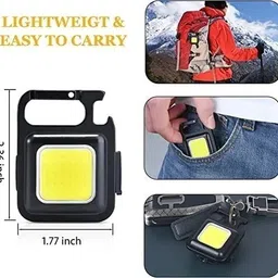 wriston Rechargeable Portable LED FlashLight with Keychain, Bottle Opener & Magnet Base 2 hrs Torch Emergency Light image 5