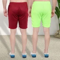 dia a dia Pack of 2 Striped Men Maroon, Light Green Bermuda Shorts image 4