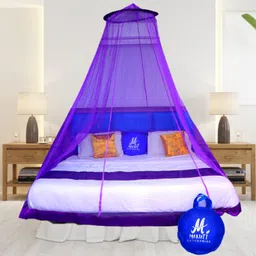 maruti enterprise Polyester Adults Washable Double Bed (round) Mosquito Net-picture-11