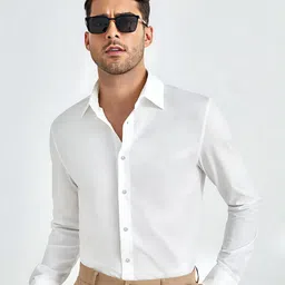 jessnx Men Regular Fit Solid Spread Collar Casual Shirt-picture-32