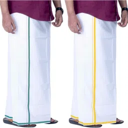 JUPALAW TRENDY & TRADITIONAL COTTON dhoti/LUNGI (PACK OF 2) Solid, Striped Men Dhoti-picture-23