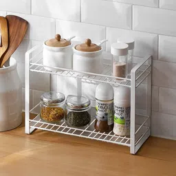dime store Containers Kitchen Rack Spice Rack Kitchen Storage Rack-white Iron-picture-11