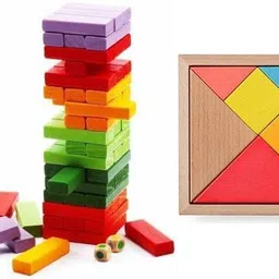sarasi Color Wooden Tumbling Tower With Tangram[Multicolor, Pack Of: 2]-picture-26