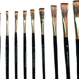 jayna Premium Flat Long Hair Artist Brush Set–Sizes 1,2,3,4,5,6,8,10,12 (Pack of 9pcs) image 3