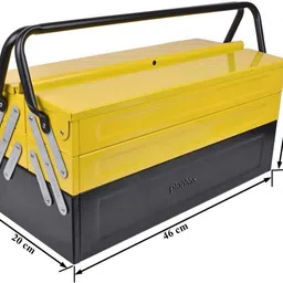 plantex High Grade Metal Tool Box for Tools/Tool Kit Box for Home and Garage/Tool Box Without Tools-5 Compartment(Yellow & Black) Powder Coated Tool Box image 4