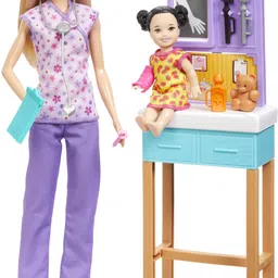 barbie Pediatrician Doll and Doctor Playset with Accessories, Purple Scrubs-picture-30