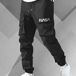 di fashion Men Slim Fit Black Cotton Blend Trousers-picture-29