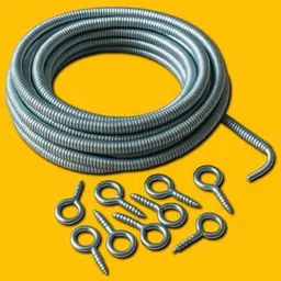 tridev enterprises 500 cm spring wire cable anf 10 free hooks Curtain Ring with Hook-picture-13