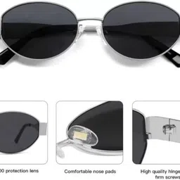 verican UV Protection Oval Sunglasses (Free Size) image 3