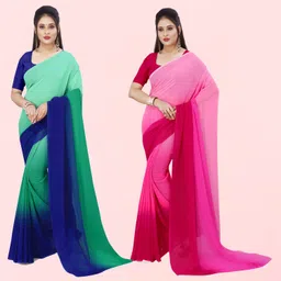 kashvi sarees Color Block, Ombre Bollywood Georgette Saree image 1
