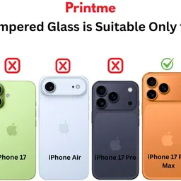 printme Tempered Glass Guard for iPhone 17 Pro Max (6.9 inch) – 9H Hardness, Edge-to-Edge Protection, Anti-Fingerprint, Ultra Clear, Case Friendly image 2