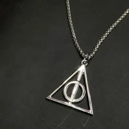 sky enterprises Rotating Deathly Hallows Pendant Necklace Accessories Steel Chain image 2