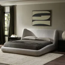 casagold Serenity Curve Queen Sized Bed | Suede / With Hydraulic Storage image 1