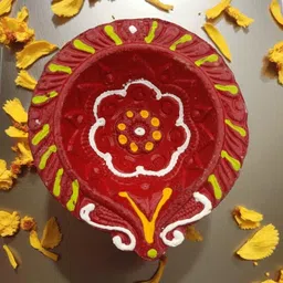 fithervest Traditional Mitti Diya | Handmade Clay Oil Lamp for Diwali, Pooja & Home Decor Terracotta (Pack of 8) Table Diya Set image 4