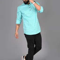 fubar Men Printed Cotton Blend Straight Kurta image 5
